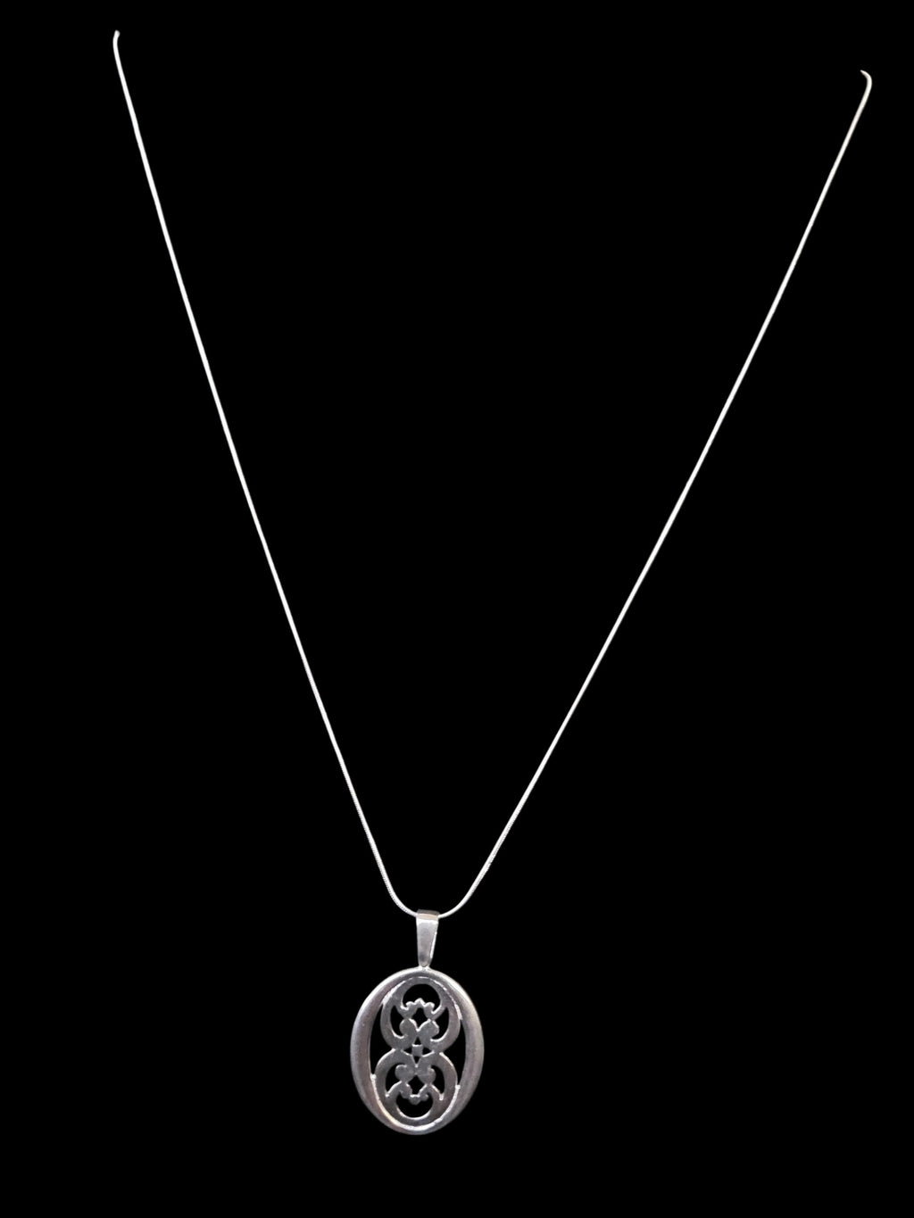 Sold Sterling Silver filigree pendant with chain