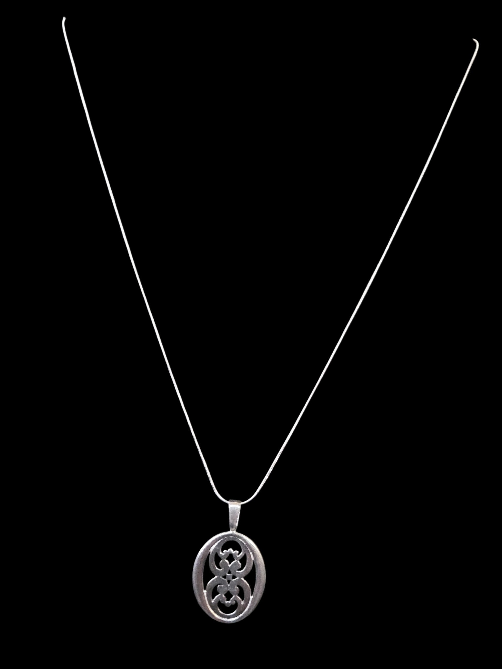Sold Sterling Silver filigree pendant with chain