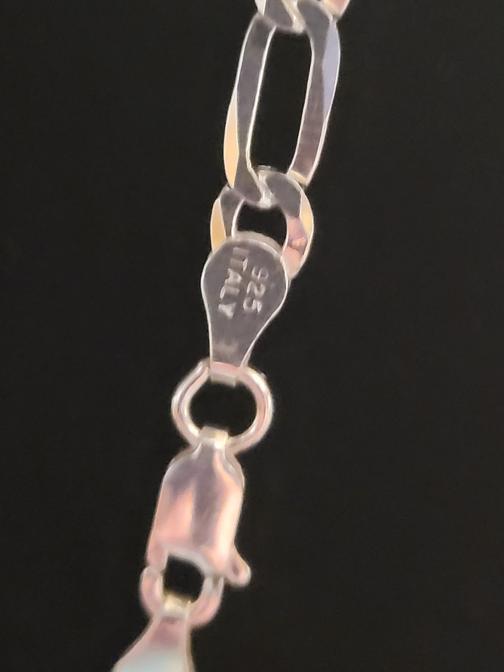 Elegant Solid Sterling Silver Figaro 20" Chain
