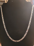 Elegant Solid Sterling Silver Figaro 20" Chain